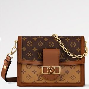 Louis Vuitton Two-Tone Brown Monogram Chain Crossbody Bag